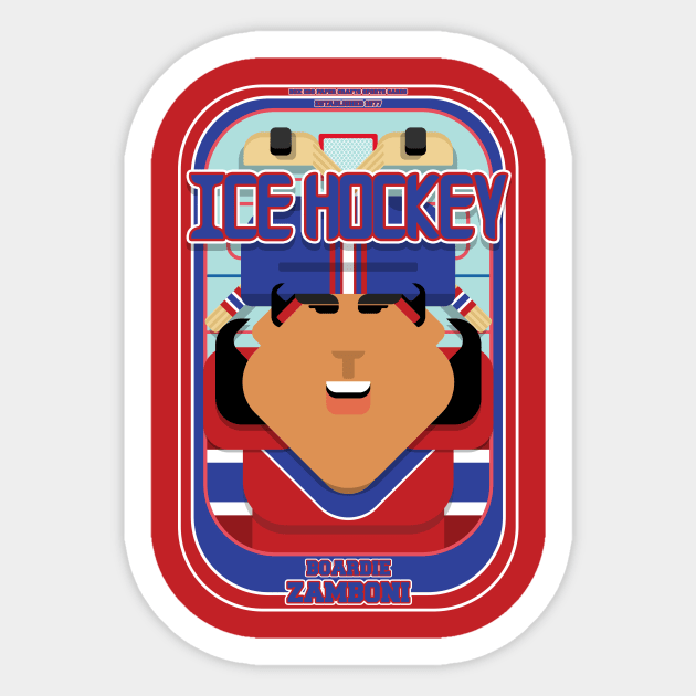 Ice Hockey Red and Blue - Boardie Zamboni - Indie version Sticker by Boxedspapercrafts